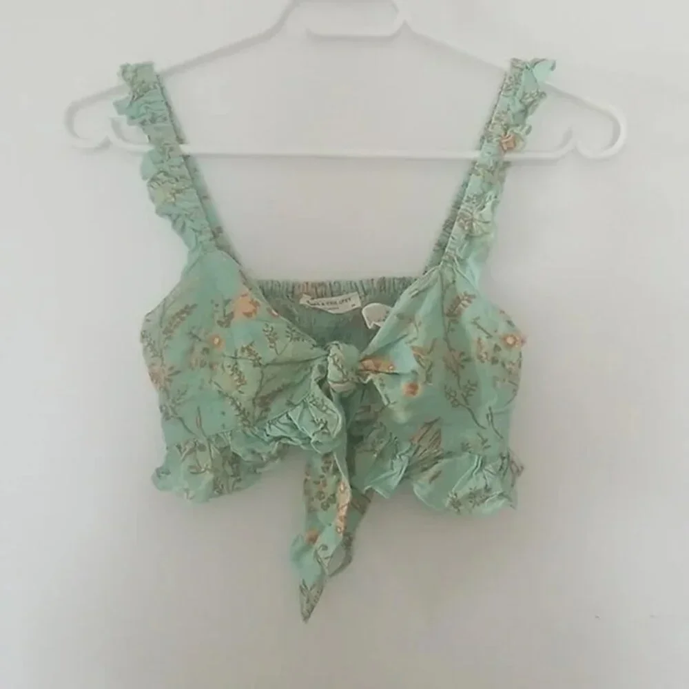 Spell High Low Skirt in Aqua and Beige - Picture 8 of 16